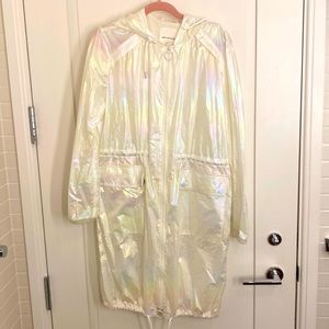 Iridescent white Anorak jacket